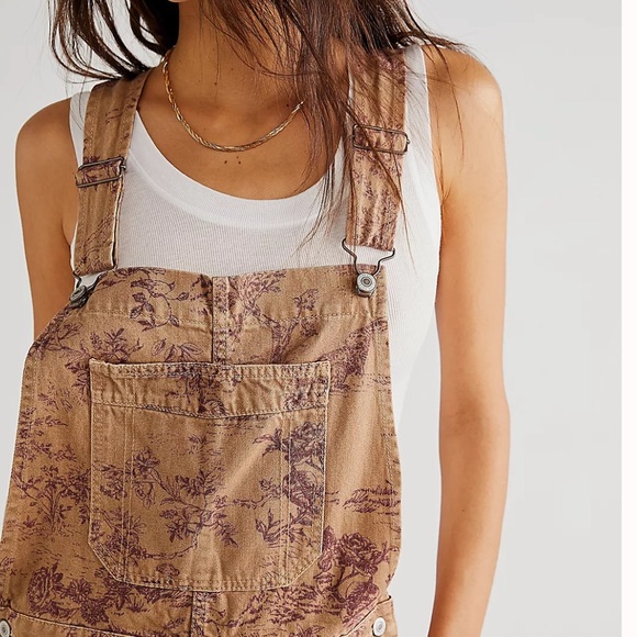 Free People Ziggy Overalls Desert Combo Nwt - Picture 3 of 4